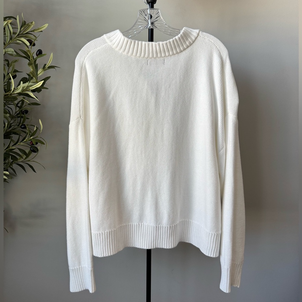 Quince 100% Organic Cotton Cropped Cardigan Ivory XL - Picture 5 of 8